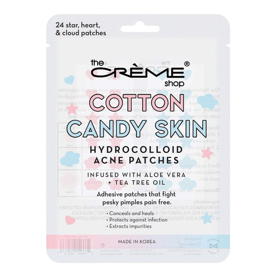 Cotton Candy Skin - Hydrocolloid Acne Patches | Infused with Aloe Vera + Tea Tree (Set of 6)