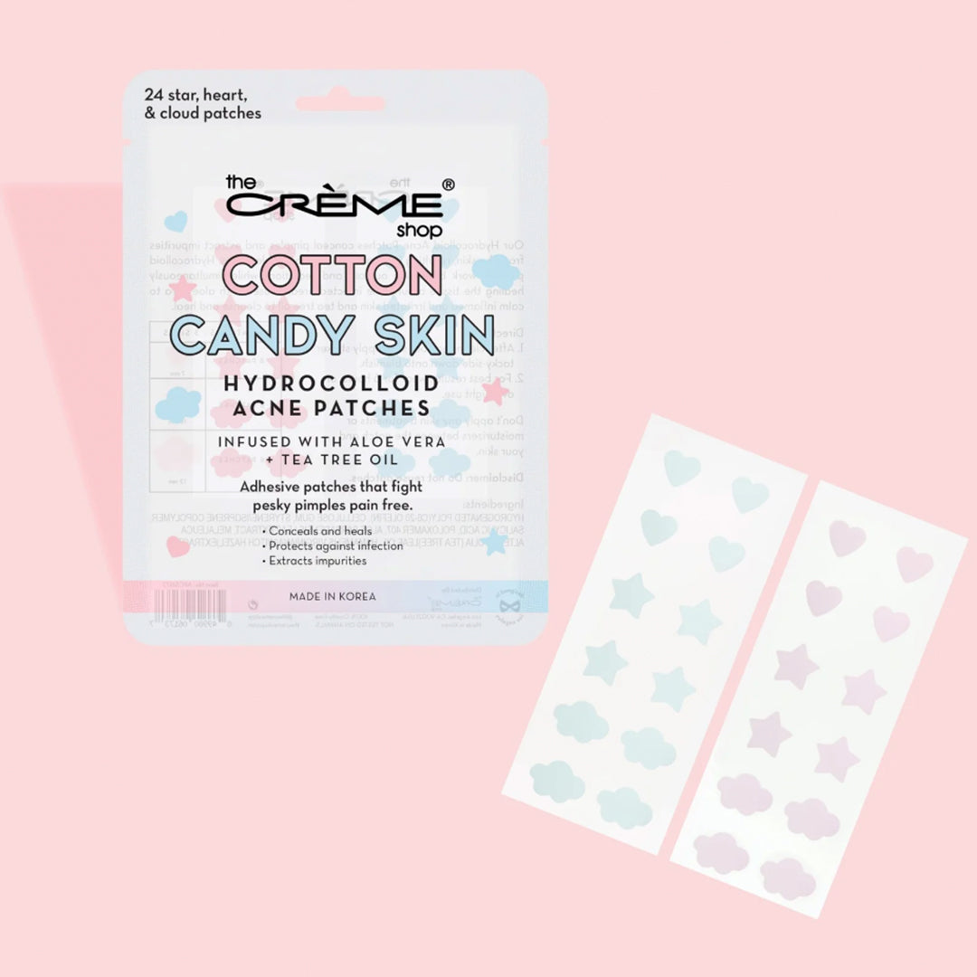 Cotton Candy Skin - Hydrocolloid Acne Patches | Infused with Aloe Vera + Tea Tree (Set of 6)