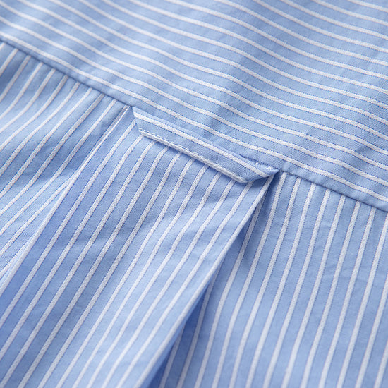 NESIS Unbalance Slant Shirt - Blue Stripe