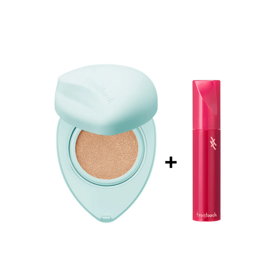 TroisTouch MakeUp Set Heart Aqua Bear Cushion No. 21 + Lip Tint