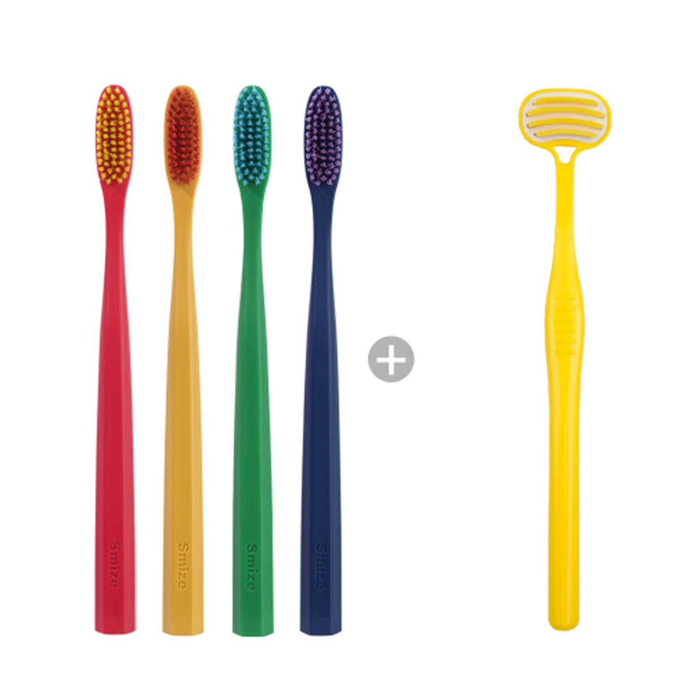 Load image into Gallery viewer, smize Toothbrush Set (4pc) + Tongue Cleaner (1pc)
