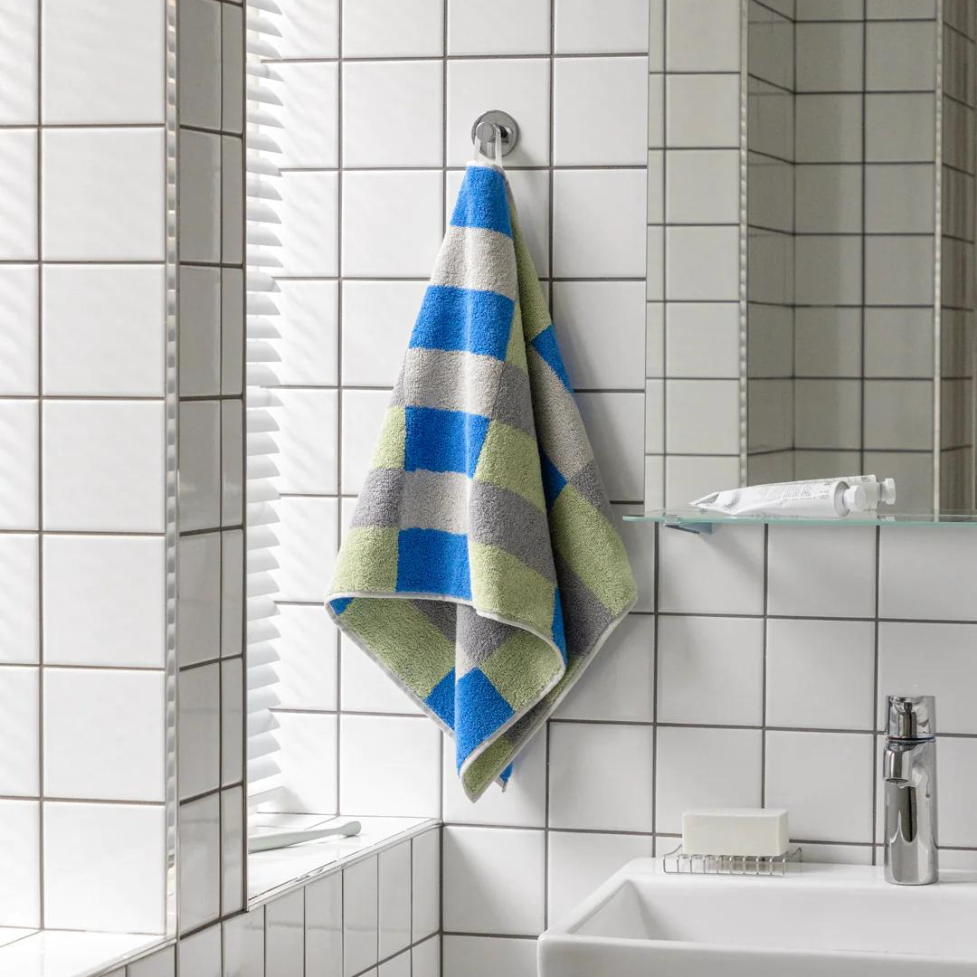 CHECK TOWEL - KHAKI BLUE